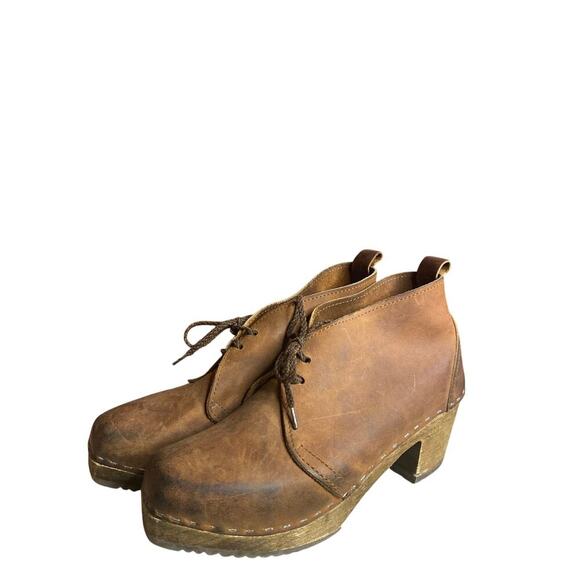 Rachel Comey Wooden Leather Lagenlook Swedish Clogs 9 - Picture 1 of 7